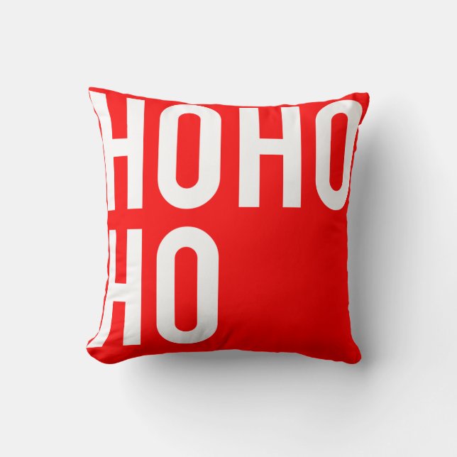 HO HO HO Minimalist Typography Design Cushion (Front)