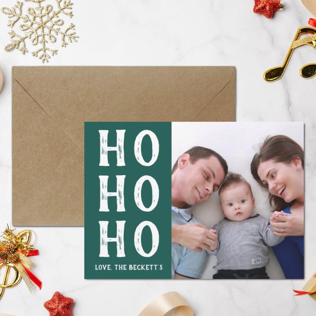 HO HO HO | Modern Christmas Holiday Photo (Creator Uploaded)