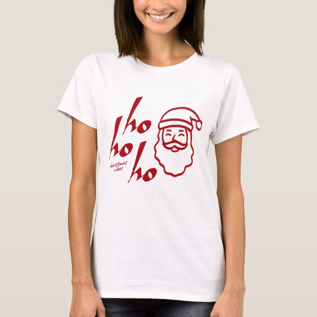 Ho Ho Ho Modern Minimalist T-Shirt (Front)