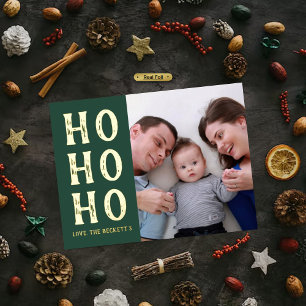 HO HO HO   Modern Typography Christmas Photo Real