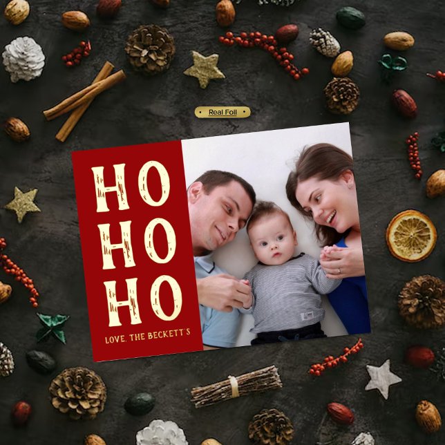 HO HO HO | Modern Typography Christmas Photo Real (Creator Uploaded)