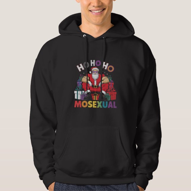Ho Ho Ho Mosexual Gay Santa LGBT Gay Pride Xmas Hoodie (Front)