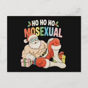 Ho Ho Ho Mosexual Gay Santa LGBT Pride Christmas Holiday Postcard