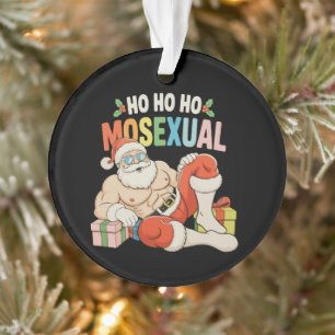 Ho Ho Ho Mosexual Gay Santa LGBT Pride Christmas Ornament