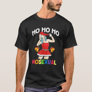 Ho Ho Ho Mosexual Lgbt Pun Mrs Claus Lesbian Pride T-Shirt