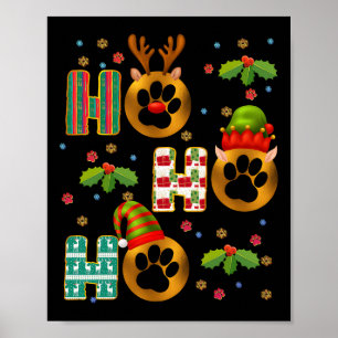 Ho Ho Ho Paw Christmas Veterinary Technician Xmas  Poster