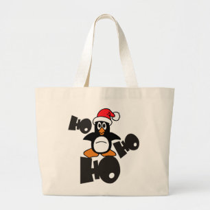 Ho Ho Ho PENGUIN Large Tote Bag