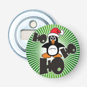 Ho Ho Ho - Penguin - merry christmas + your backgr Bottle Opener