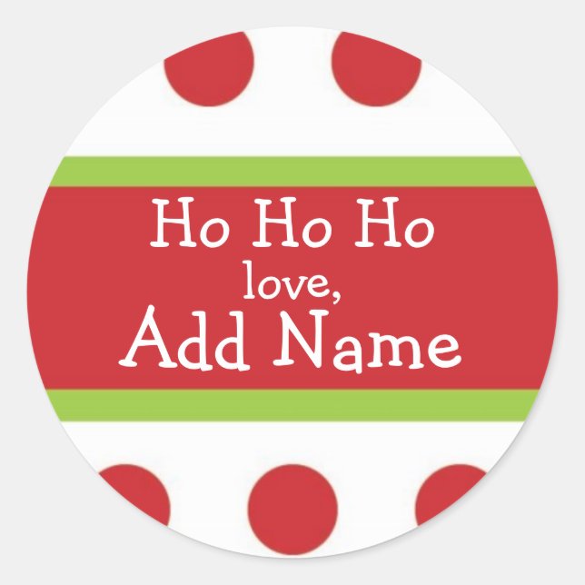 Ho Ho Ho Personalised Christmas Sticker (Front)