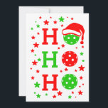 Ho, Ho, Ho Pickleball Christmas Holiday Card<br><div class="desc">This  Christmas pickleball card makes a perfect gift for any pickleball lover. The design features a HO HO HO graphic where the letter O is replaced with a pickleball. Colours include bright green and red.</div>