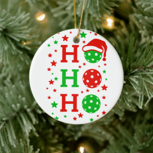 Ho Ho Ho Pickleball – Funny Christmas Sports  Ceramic Tree Decoration