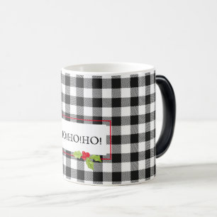 HO!HO!HO! Plaid Christmas Holly Holiday Cheer Magic Mug