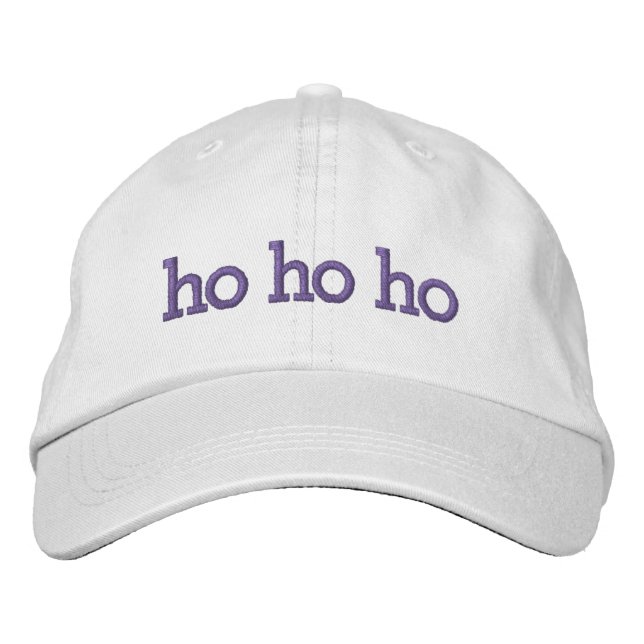ho ho ho purple Christmas Typography Embroidered Embroidered Hat (Front)