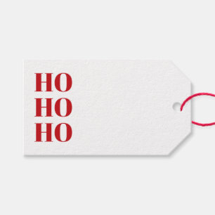 Ho Ho Ho red and white blank cute Christmas Gift Tags