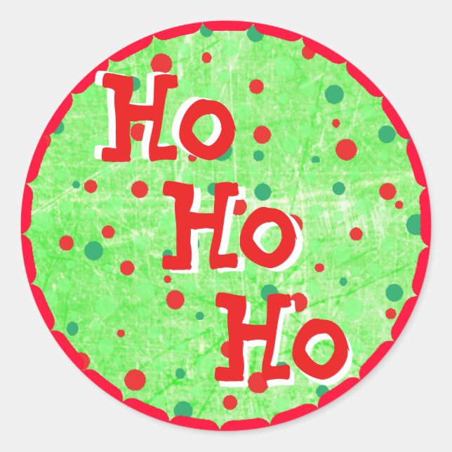Ho Ho Ho Red & Green Christmas Stickers (Front)