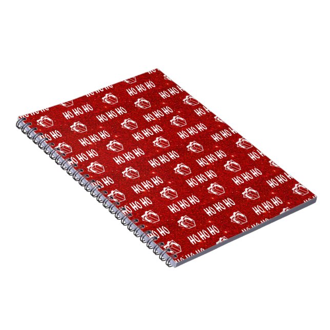 Ho Ho Ho Red Santa Merry Christmas Notebook (Right Side)
