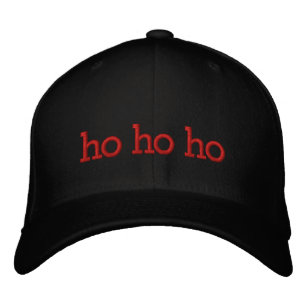 ho ho ho Red Typography Embroidered Hat