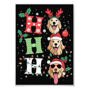 Ho Ho Ho Retrievers Golden Xmas Photo Print