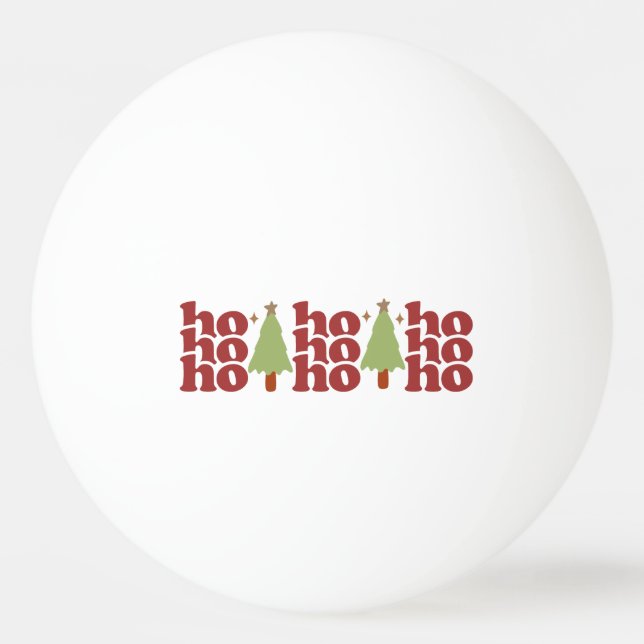 Ho Ho Ho Retro Groovy Christmas Holidays Ping Pong Ball (Front)