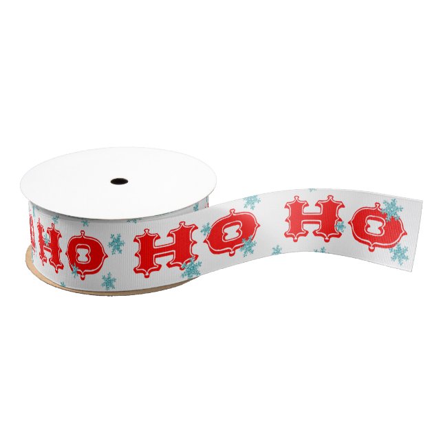 Ho Ho Ho Retro Holiday | Red & Aqua Grosgrain Ribbon (Spool)