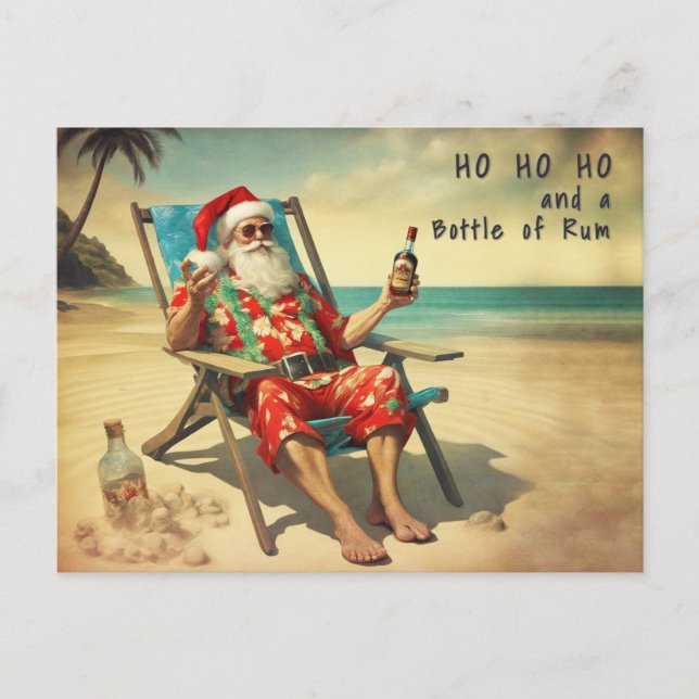 Ho Ho Ho & Rum Postcard (Front)