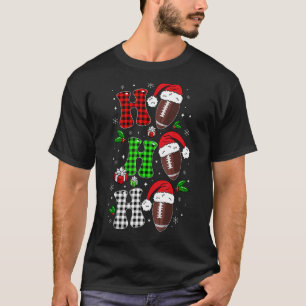 Ho Ho Ho  Santa American Football  Christmas T-Shirt