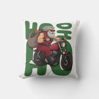 Ho Ho Ho Santa Biker Cushion