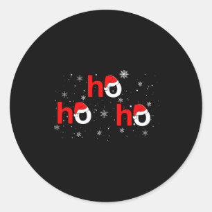 Ho Ho Ho Santa Christmas Pajamas Funny Adults Kids Classic Round Sticker