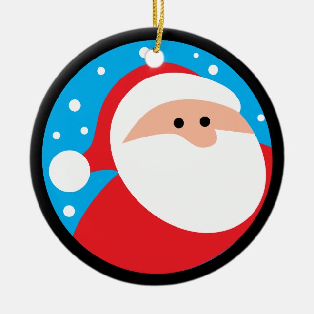 Ho Ho Ho! Santa Claus Ceramic Tree Decoration (Front)