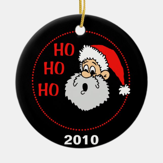 Ho Ho Ho Santa Claus Ceramic Tree Decoration (Front)