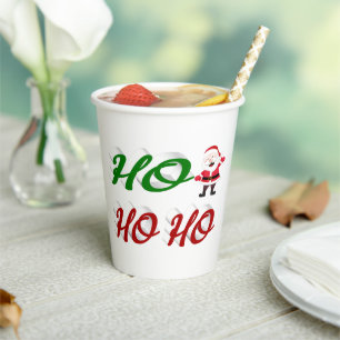 Ho Ho Ho Santa Claus Christmas half script   Paper Cups