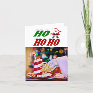 Ho Ho Ho Santa Claus Christmas photo typography Holiday Card