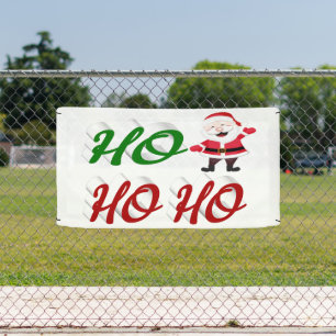 Ho Ho Ho Santa Claus Christmas red green script Banner