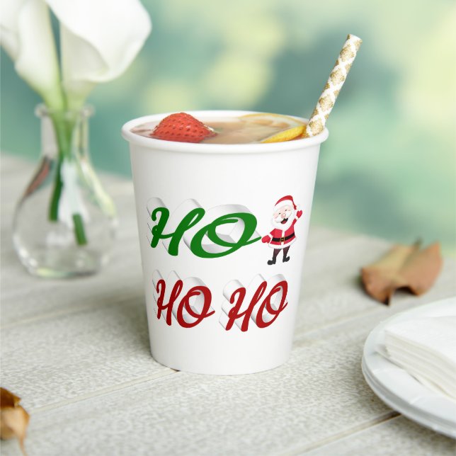 Ho Ho Ho Santa Claus Christmas script   Paper Cups (Insitu)
