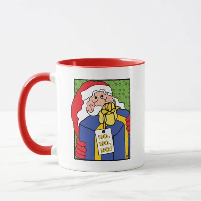 "HO,HO,HO!" SANTA CLAUS Classic White Coffee Mug (Left)