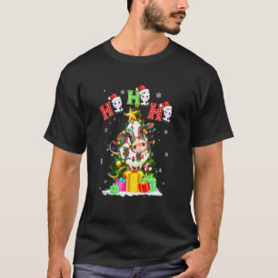 Ho Ho Ho Santa Cow Christmas Tree Lights Xmas T-Shirt