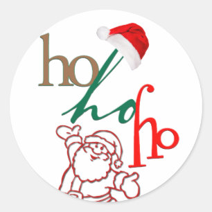 Ho-Ho-Ho Santa Design Classic Round Sticker