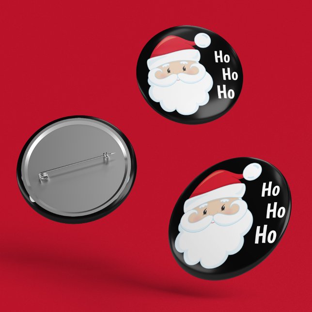 Ho Ho Ho Santa Face Christmas Holidays Red White 6 Cm Round Badge (Creator Uploaded)