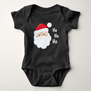 Ho Ho Ho Santa Face Christmas Holidays Red White Baby Bodysuit