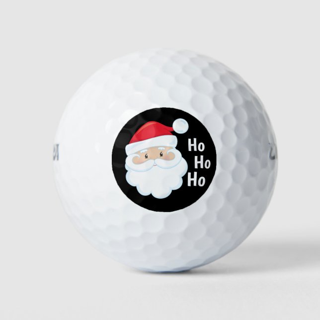 Ho Ho Ho Santa Face Christmas Holidays Red White Golf Balls (Front)