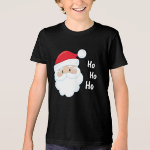 Ho Ho Ho Santa Face Christmas Holidays Red White Tri-Blend Shirt