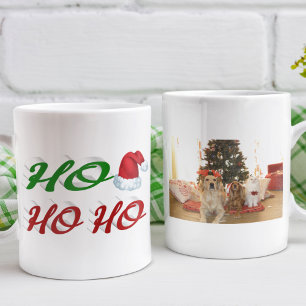 Ho Ho Ho Santa Hat Christmas photo script Coffee Mug