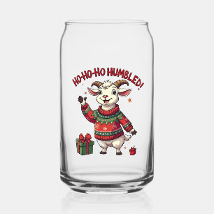Ho Ho Ho Santa Hat Christmas Santa Goat Can Glass