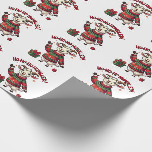 Ho Ho Ho Santa Hat Christmas Santa Goat Wrapping Paper