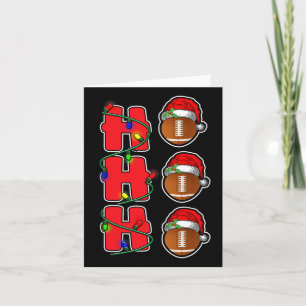 Ho Ho Ho Santa Hat Football Ball Christmas Fun Men Card