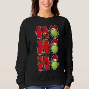 Ho Ho Ho Santa Hat Tennis Ball Christmas Men Women Sweatshirt