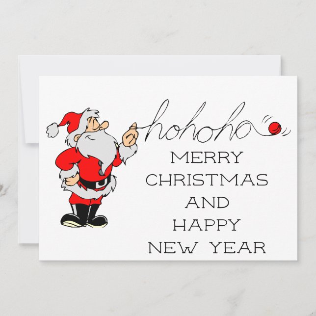 Ho Ho Ho Santa Holiday Card (Front)