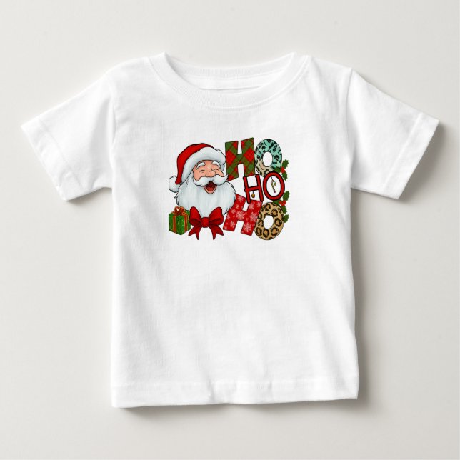 Ho Ho Ho Santa Laughing Face Christmas Tee (Front)