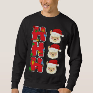 Ho Ho Ho Santa Llama Christmas Sweatshirt