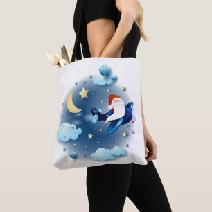 Ho ho ho! Santa on the aeroplane Tote Bag